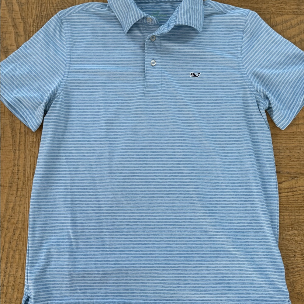 Vineyard Vines Blue and White Polo Shirt with Stripes